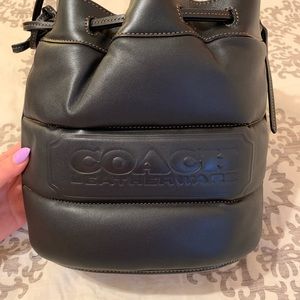 Coach black leather cross body purse